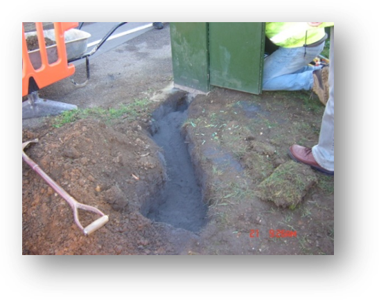 shallow excavation earthing with Conducrete example
